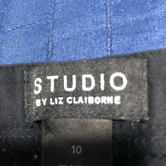 Liz Claiborne Studio Black Trousers -size 10- dressy with bell bottoms like new - Picture 4 of 9
